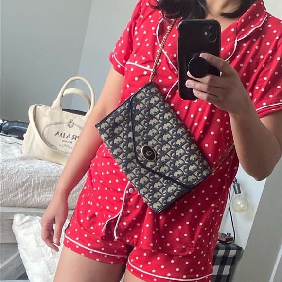 Authentic Vintage Dior Trotter Clutch with Chain - Picture 12 of 16